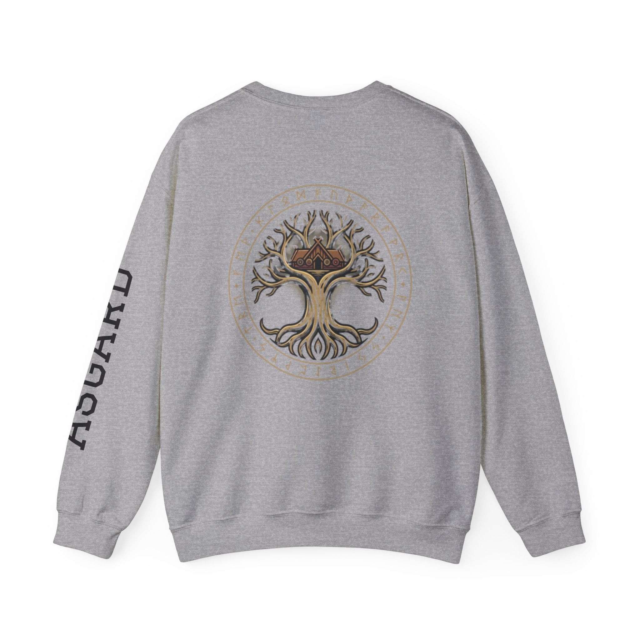 Asgard Crewneck Sweatshirt — Rune Circle Back Graphic