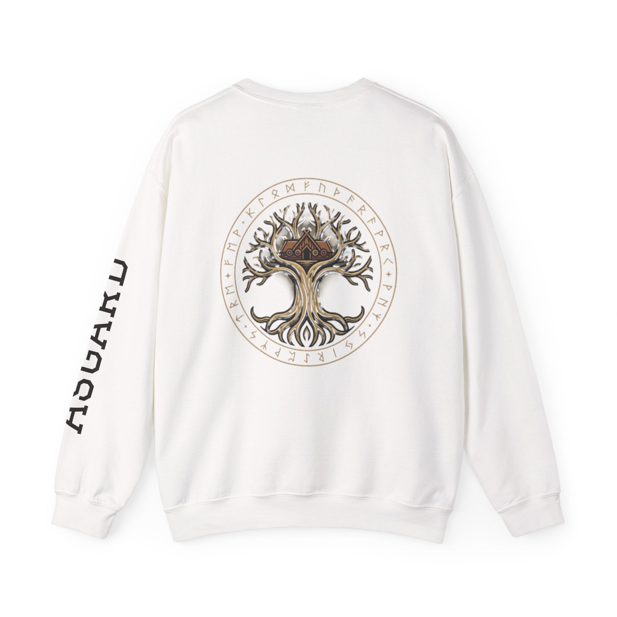 Asgard Crewneck Sweatshirt — Rune Circle Back Graphic