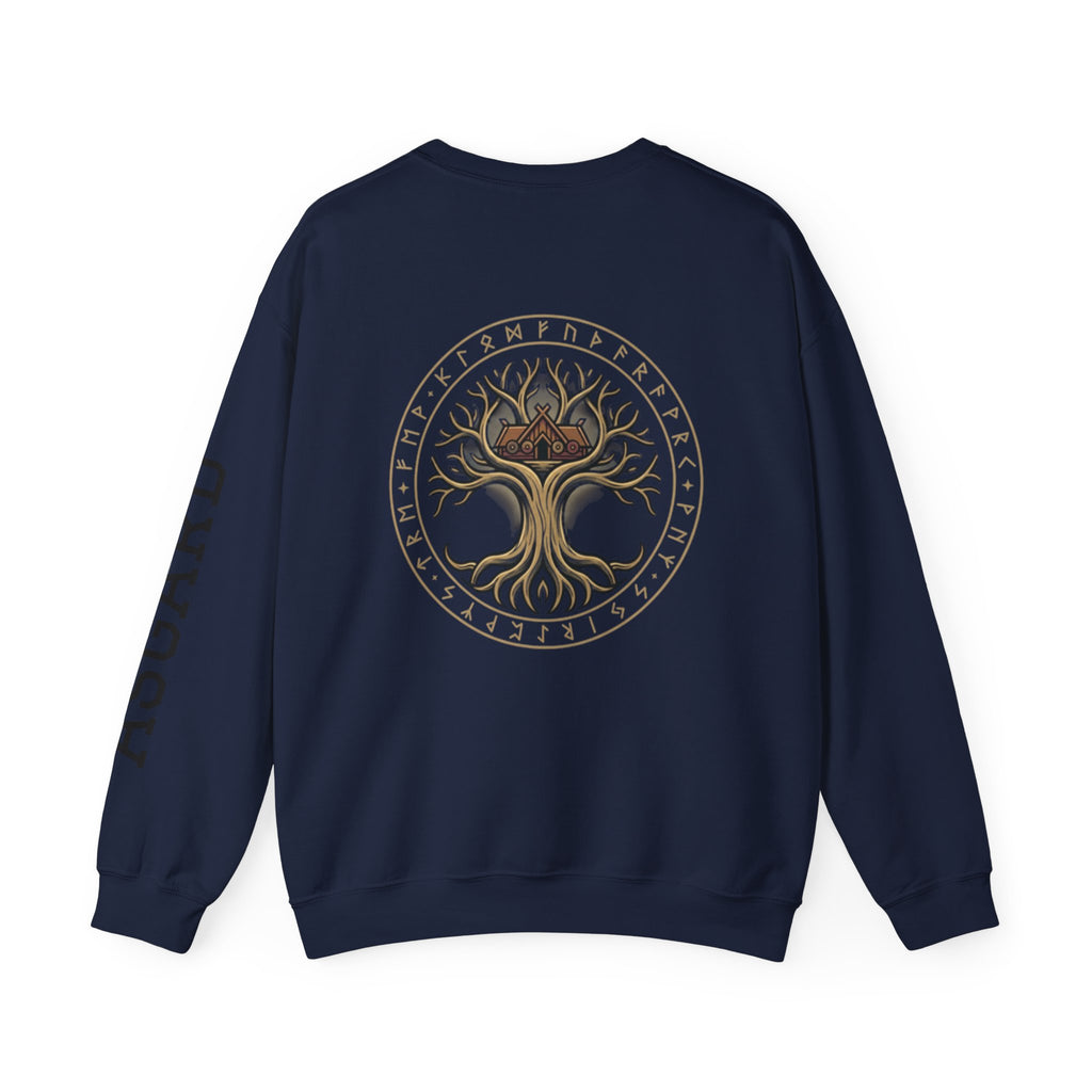 Asgard Crewneck Sweatshirt — Rune Circle Back Graphic