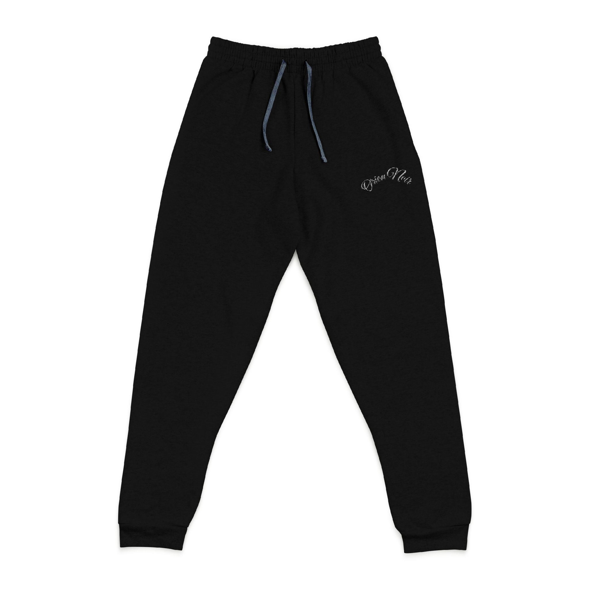 Embroidered Script Joggers — Cozy Charcoal Sweatpants